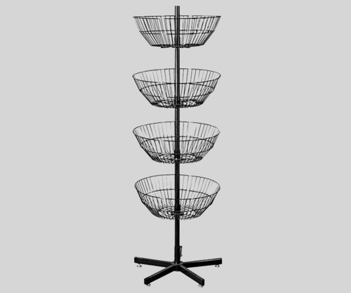 Chicken Pieces CP 22" x 66" 4-Tier Spinner Display with Sloped Wire Baskets - Elevate Your Retail Presentation