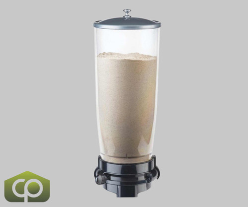 Cal-Mil Black Wall Mount 5 Liter Single Canister Powder Dispenser - Portion Control Made Easy