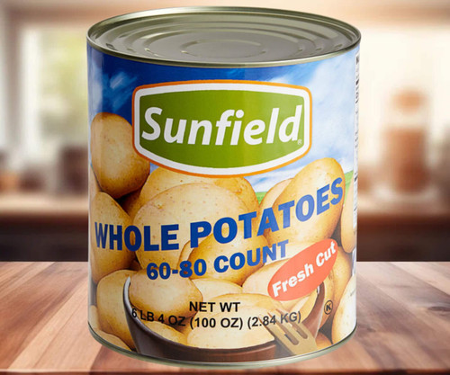 chicken pieces - Sunfield - Medium Whole White Potatoes #10 Can | 6 lb/2.72