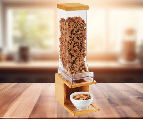 Cal-Mil Madera 9.8 Liter Single Canister Pull and Serve Cereal Dispenser - Modern Aesthetics, Convenient Dispensing