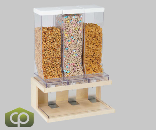 Cal-Mil Blonde Maple Wood Triple Canister Cereal Dispenser - Natural Elegance