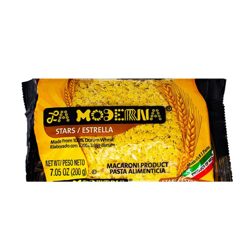La Moderna Pasta Stars/Estrella 7 oz/(20-Case) - Authentic Star-shaped Soup Pasta-Chicken Pieces