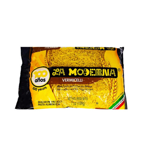 La Moderna Pasta Vermicelli 7 oz/(20-Case) - Traditional Thin Fideo Soup Pasta-Chicken Pieces