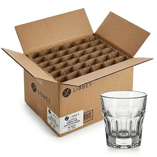 Libbey Gibraltar 8 oz. Timeless Rocks Glass Set - 36/Case-Chicken Pieces
