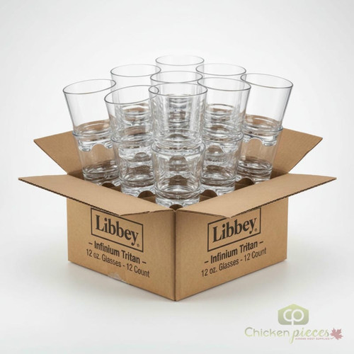 Libbey Infinium 12-Case of Tritan Plastic Stackable Double Rocks - 12 oz.-Chicken Pieces