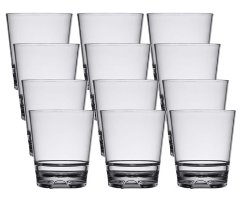 Libbey Infinium 12-Case of Tritan Plastic Stackable Double Rocks - 12 oz.-Chicken Pieces