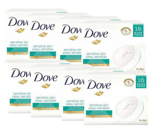 DOVE Dove Sensitive Skin Soap Bar: Gentle Cleansing-16 x 106g(8/CASE)  DOVE Dove Sensitive Skin Soap Bar: Gentle Cleansing-16 x 106g(8/CASE)