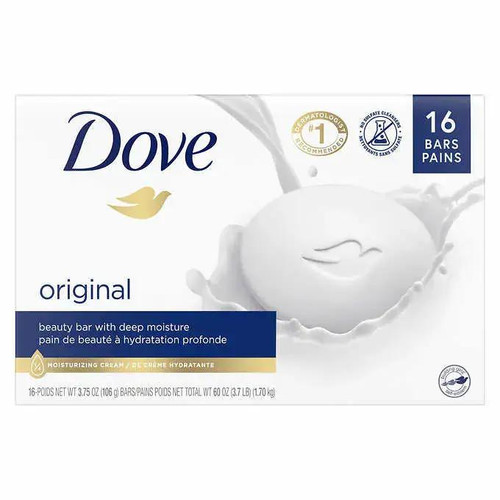 DOVE Dove Original Bar Soap, 16 x 106 g - Nourishing Cleansing(8/CASE)  DOVE Dove Original Bar Soap, 16 x 106 g - Nourishing Cleansing(8/CASE)