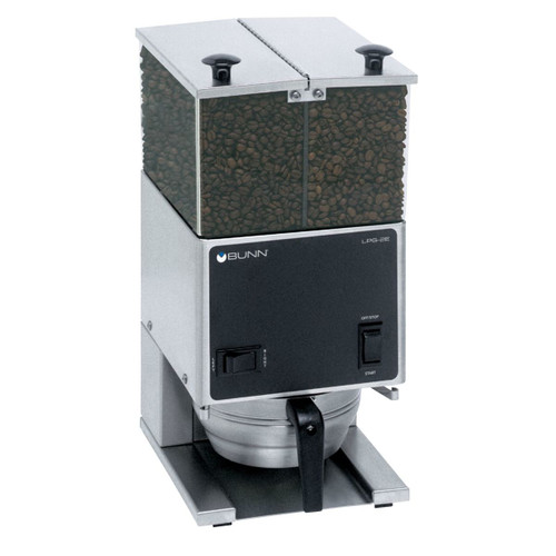 Bunn LPGE Low Profile 6 lb. Double Hopper Grinder - 120V-Chicken Pieces