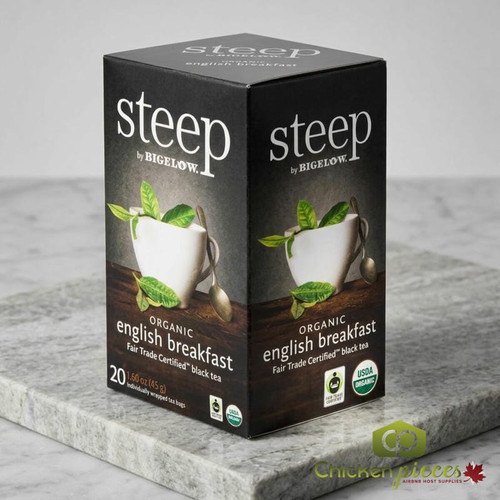 Steep By Bigelow Organic English Rich Breakfast Tea Bags - 20-Count(6/CASE)-Chicken Pieces