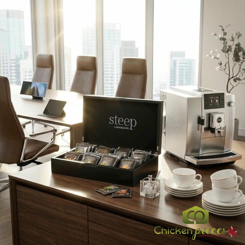 Steep by Bigelow 8 Compartment Black Tea Chest with Assorted Teas-Chicken Pieces