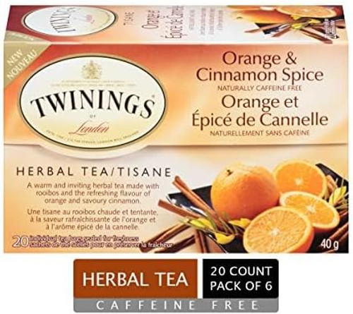 Twinings Orange & Cinnamon Spice Herbal Tea- 20-Box(6/CASE)-Chicken Pieces