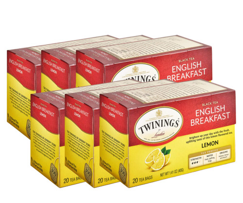 Twinings English Breakfast with Lemon Infusion Tea Bags - 20/Box(6/CASE)-Chicken Pieces