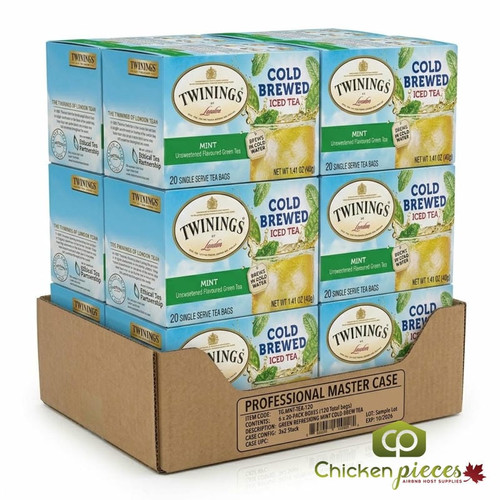 Twinings Green Refreshing Mint Cold Brewed Iced Tea Bags - 20/Box(6/CASE)-Chicken Pieces