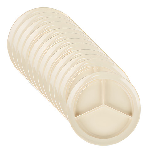 Carlisle Kingline 8 3/4" Tan 3-Compartment Plate - 12/Case