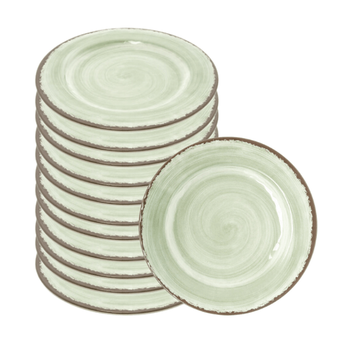 Carlisle Mingle 11" Jade Round Melamine Plate - 12/Case. CHICKEN PIECES.