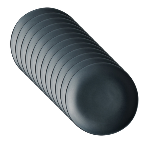Carlisle Ridge 9" Slate Melamine Salad Plate - 12/Case. CHICKEN PIECES.
