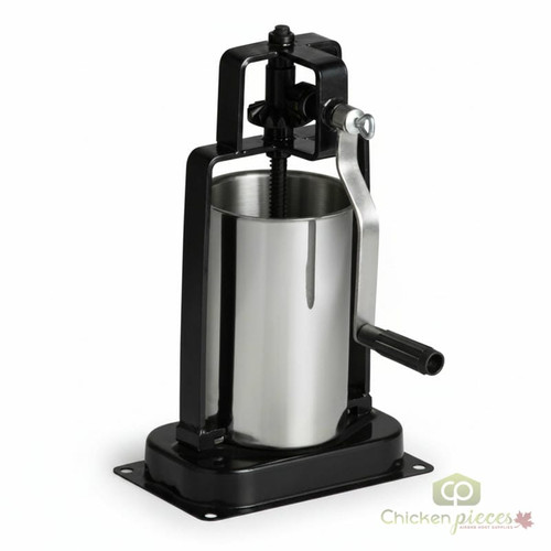 Weston 5 lb. Light-Duty Design Vertical Sausage Stuffer-Chicken Pieces