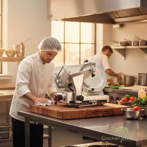 Estella 12" Manual Heavy-Duty Meat Slicer - 1/2 hp-Chicken Pieces