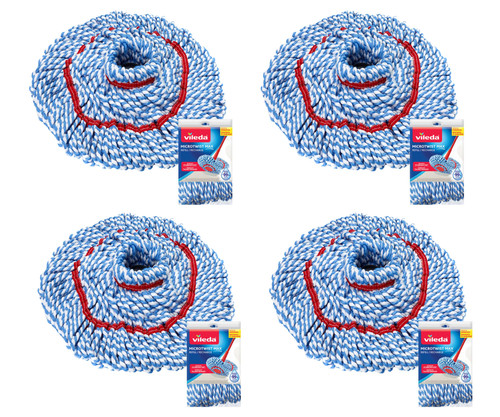 Vileda MicroTwist Bacteria-Free Mop Refill - Deep-Cleaning (4/Case)-Chicken Pieces