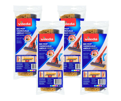 Vileda Bee Mop 3x Faster Drying Multi Refill for Bee Mop Classic(4/Case)-Chicken Pieces