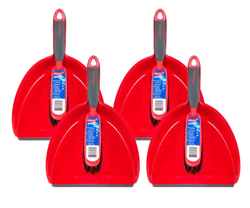 Vileda Dustpan Set - Compact, Small Deposits Ergonomic Cleaning (4/Case)-Chicken Pieces