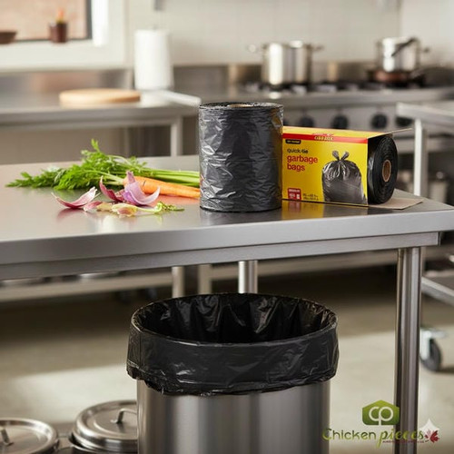 NO NAME Regular Club Size Garbage Bags, 100 Bags(8/Case)-Chicken Pieces