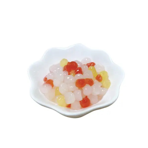 Bossen 4.4 lb. (2 kg) Rainbow Bubble Tea Crystal Boba in Syrup | Translucent Boba(6/Case)-Chicken Pieces
