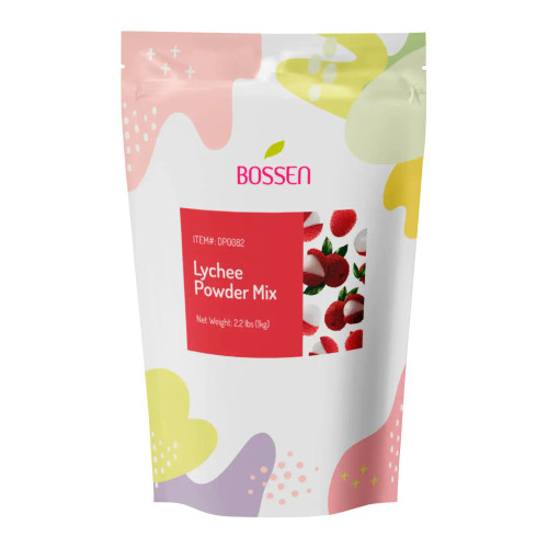 Bossen Lychee Bubble Tea Powder Mix 2.2 lb. (1 kg) | Sweet & Tropical Flavor(10/Case)-Chicken Pieces