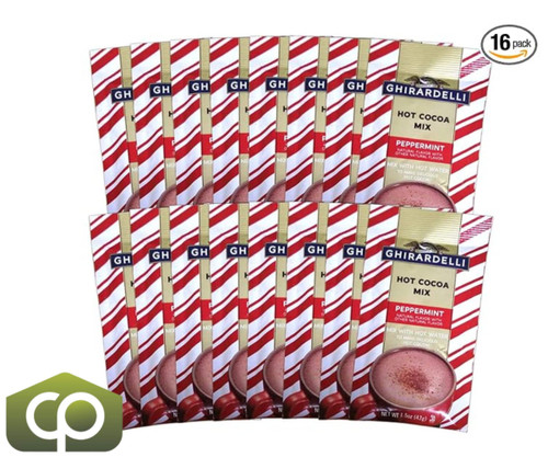 Ghirardelli Peppermint Hot Cocoa Mix Packets - 16/Box(12/Case)-Chicken Pieces