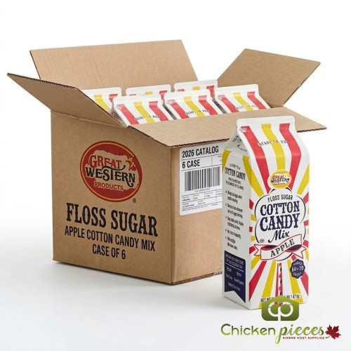 Great Western 1/2 Gallon Carton Apple Cotton Candy Floss Sugar - 6/Case | Orchard-Fresh Cotton
