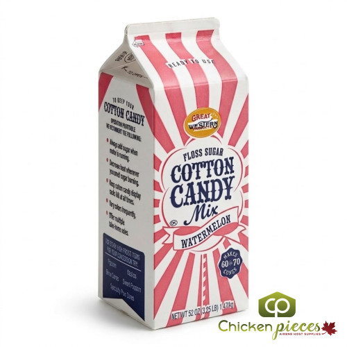 Great Western 6/Case 1/2 Gallon Carton Watermelon Cotton Candy Floss Sugar | Juicy Watermelon-Chicken Pieces