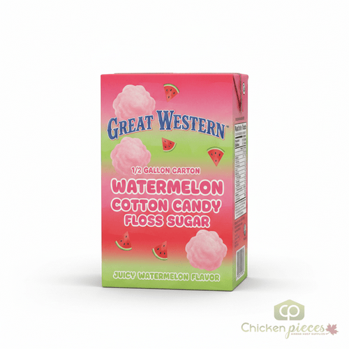 Great Western 6/Case 1/2 Gallon Carton Watermelon Cotton Candy Floss Sugar | Juicy Watermelon-Chicken Pieces