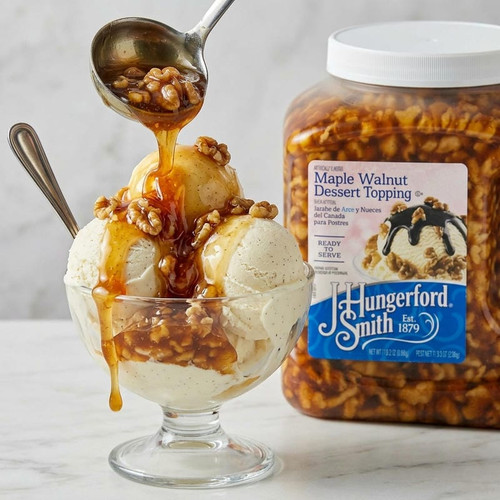 J. Hungerford Smith 115 oz. Maple Walnut Dessert Topping - 23.7 lbs (10.77 kg)-Chicken Pieces