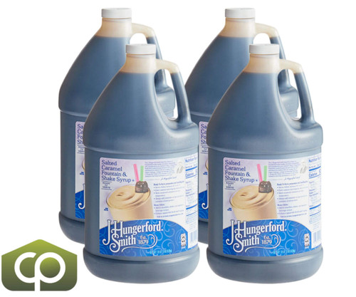 J. Hungerford Smith 1 Gallon (3.78 Liters) Salted Caramel Fountain & Milkshake Syrup-Chicken Pieces