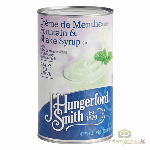 J. Hungerford Smith Creme De Menthe Fountain & Milkshake Syrup - 27 lbs (12.25 kg)-Chicken Pieces