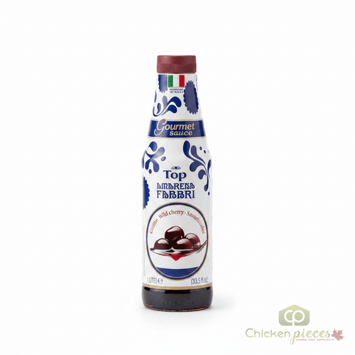 Fabbri 1 Liter (33.5 fl. oz.) Amarena Gourmet Wild Cherry Flavoring Sauce-Chicken Pieces