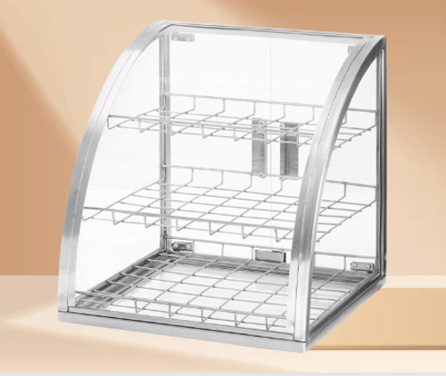 Cal-Mil 17" x 17" x 18" 3-Tier Stainless Steel Bakery Display Case-Chicken Pieces