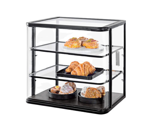 Cal-Mil Elegant Curved 21" x 17" x 23 1/4" Heritage 3-Tier Bakery Display Case-Chicken Pieces