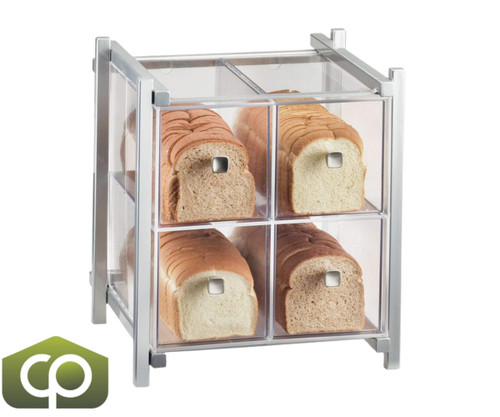 Cal-Mil One by One 14" x 14 3/4" x 15 3/4" Four Drawer Silver Bread Display Case-Chicken Pieces