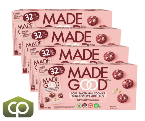 MadeGood Red Velvet Soft Party Treat Baked Mini Cookies, 32 Ã— 24 g (4/Case)-Chicken Pieces