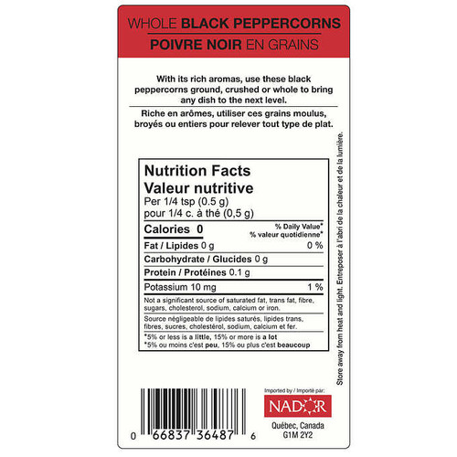 Moulin Rouge Whole Black Peppercorns, 2.1 kg (4/Case) - Culinary Excellence - Chicken Pieces