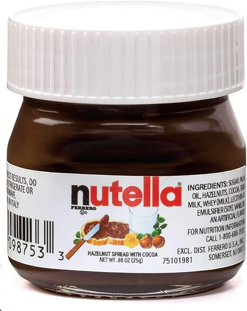 Nutella Hazelnut Spread .88 oz. Mini Glass Jar - 64/Case - Premium Ingredients - Chicken Pieces
