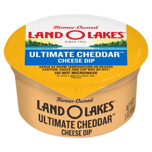Land O Lakes Ultimate Cheddar Cheese Dip Cups - 3 oz, 140/Case - Creamy Dip - Chicken Pieces