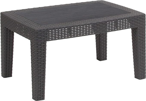 Flash Furniture 15"H, 27 3/4"W Resin, Dark Gray DAD-SF2-T-DKGY-GG Outdoor Coffee Table - Chicken Pieces