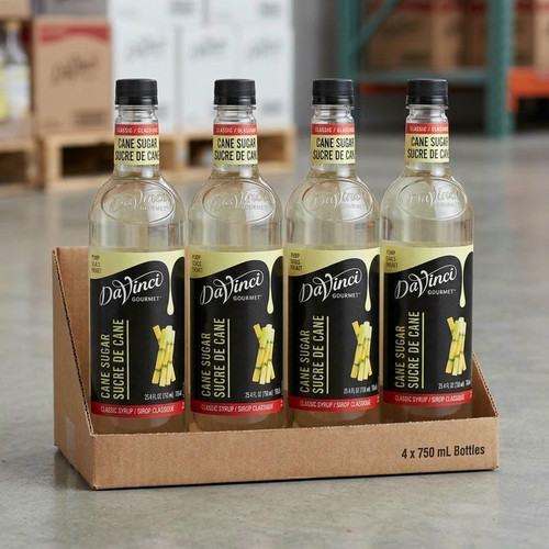 DaVinci Gourmet Classic Cane Sugar Flavoring Syrup 750 mL - Mild and Sweetness - Chicken Pieces