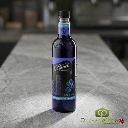 DaVinci Gourmet 750 mL Sugar-Free Blueberry Flavoring Syrup - Chicken Pieces