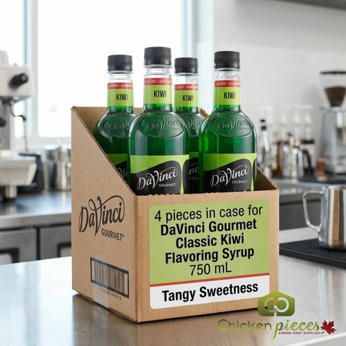 DaVinci Gourmet Classic Kiwi Flavoring Syrup 750 mL - Tangy Sweetness - Chicken Pieces