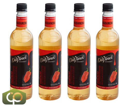 DaVinci Gourmet Classic Habanero Flavoring Syrup 750 mL - Subtly Spicy - Chicken Pieces
