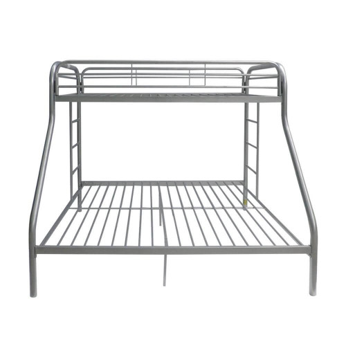 homeroots bed & bath Silver Twin Over Full Size Bunk Bed 